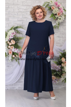 Plus Size Ankle-Length Navy Mother Of the Bride Dress,Mère De La Mariée Robes nmo-887