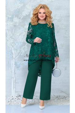 Plus Size Green Mother of the Bride Pantsuits,Two Pieces Lace Women's Trousers Suit nmo-875-3