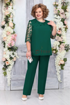 Plus size Green Mother's 2PC Pantsuits for  Special Occasion,Trajes de madre de los pantalones nmo-850-3