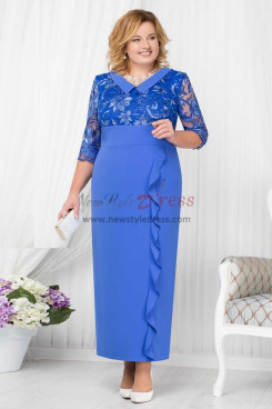  Plus Size Maxi Dress Royal Blue Mother of the Bride Dresses,Mère de la robe de mariée nmo-791