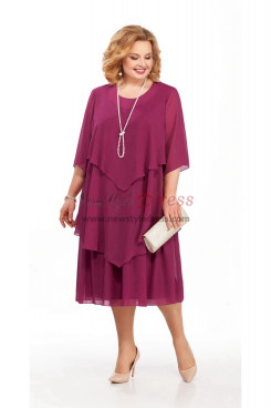 Purple Chiffon Under $100 Mother of the bride Dress,Robe femme nmo-807-3