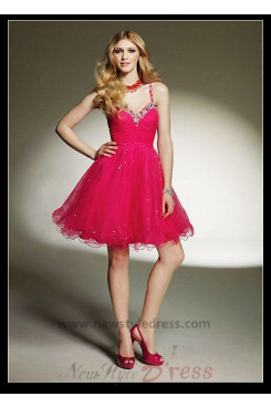 Sweetheart Sequins Above Knee Crystal Beads homecoming Dresses nm-0273