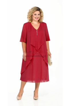 Red Chiffon Loose Dress for Mother, Vestidos de la madre de la novia nmo-825-5