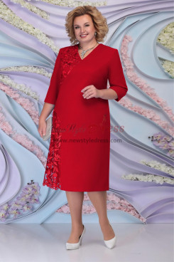 Red Plus Size Women's Dress Tea-Length Mother Of The Bride Dresses nmo-767-3