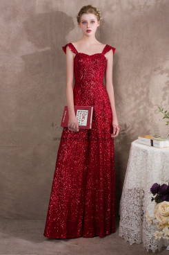 Red Sequins Prom Dresses Jumpsuits Wide leg trouser NP-0405