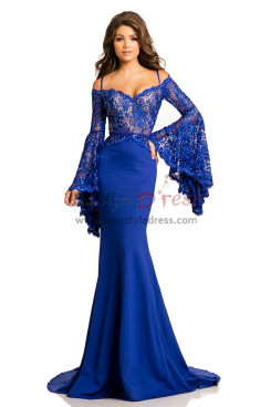 Royal Blue Classic Off the Shoulder Prom Dresses, Gorgeous Mermaid Wedding Party Dresses pds-0071-10