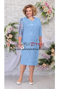 Sky Blue Modern Mother Of the Bride Dress,Mid-Calf Women's Dresses,Kleider für Damen nmo-888-1