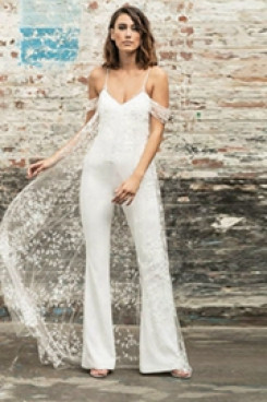 Spaghetti Dressy Wedding Jumpsuit bride dresses wps-104
