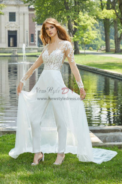 Spring Wedding Jumpsuits with Disassemble Brush Train, Monos de mujer para boda wps-292