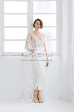 Lace Fashion V-neck Wedding dress Jumpsuits with pocket wps-206