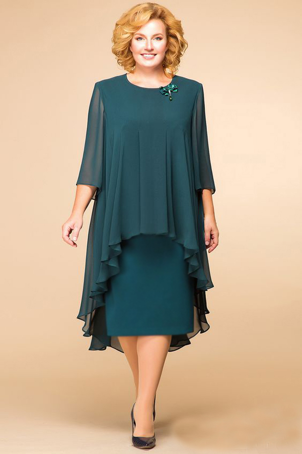 Dark Green Plus Size Modern Mother Of The Bride Dresses Nmo