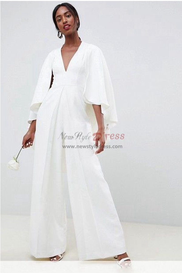 length Sleeves Bridal Jumpsuits dresses With Cape wps-133 - Wedding ...