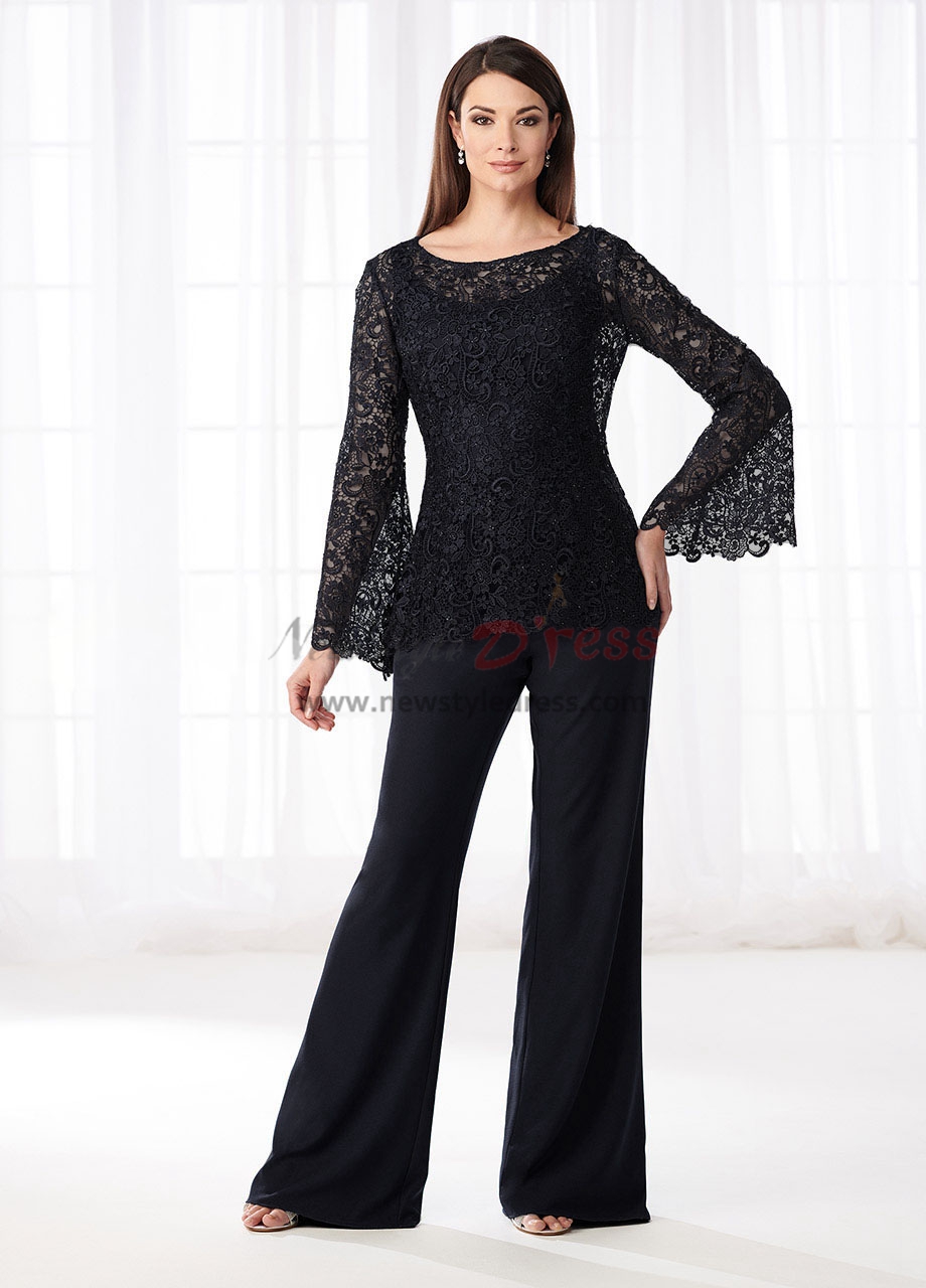 Mother of the bride pant suits dresses Lace Two piece