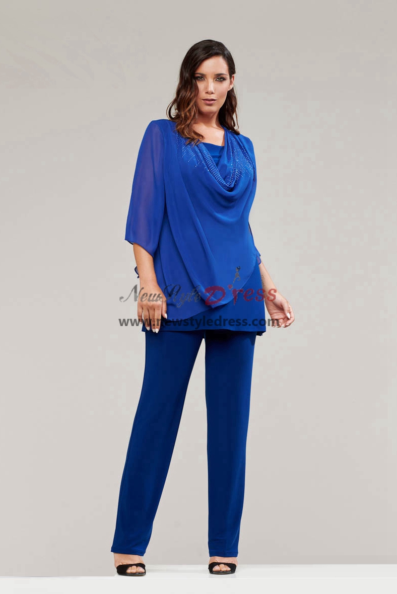Royal Blue Mother of the Bride Pant Suits Special for Wedding Guest ...