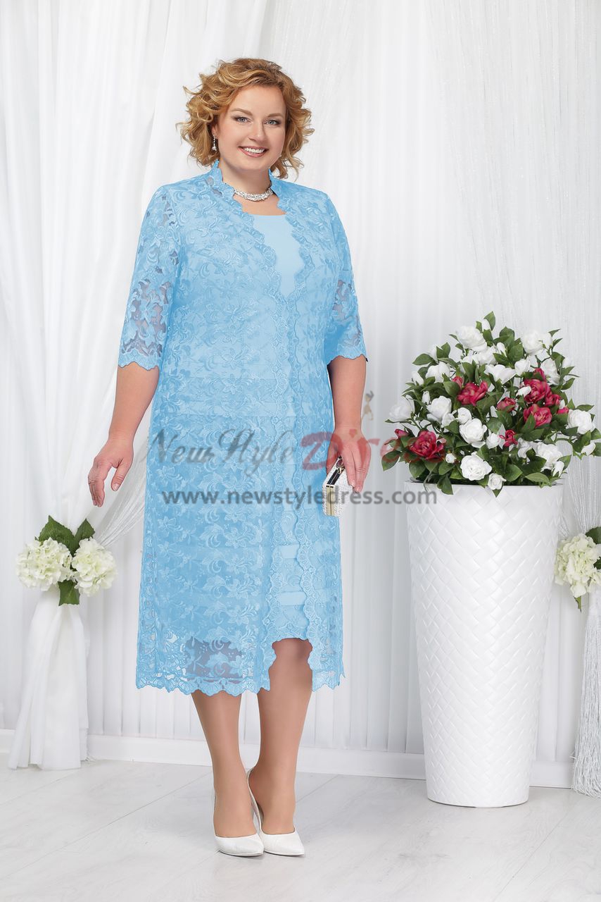 sky blue plus size dress